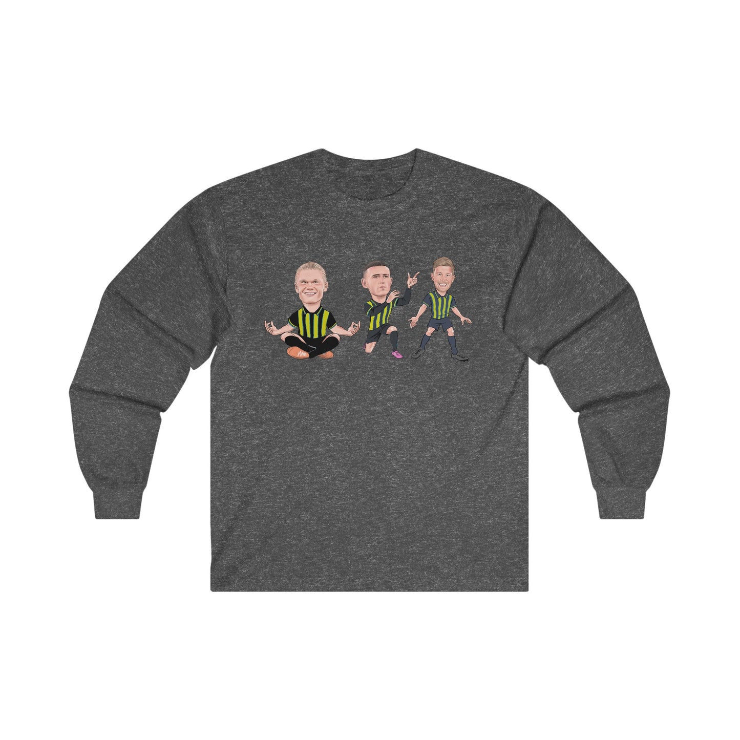 Erling Haaland, Phil Foden & Kevin De Bruyne - Manchester City Away Kit- Long Sleeve T-Shirt