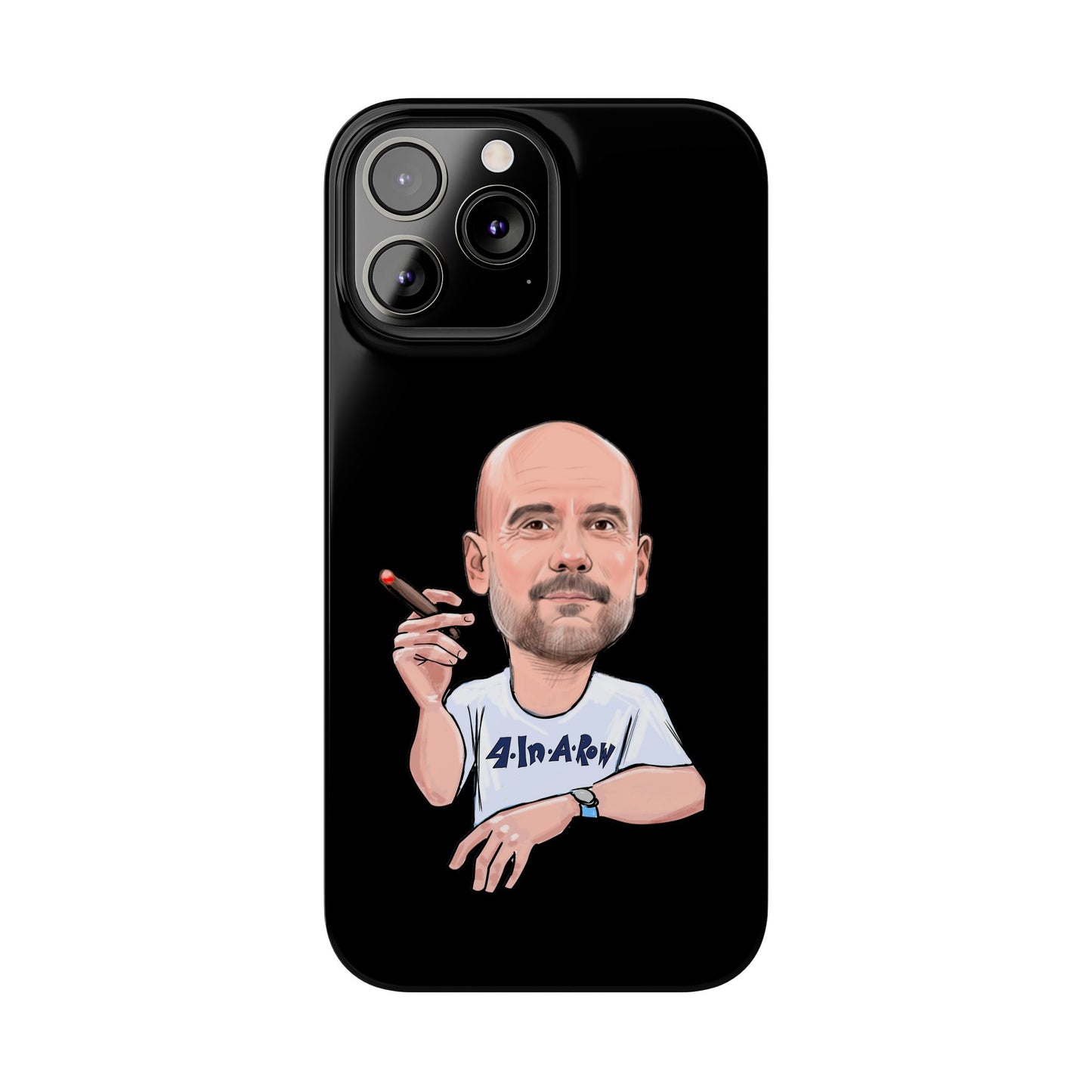 Pep Guardiola - Manchester City - 4 In A Row - Phone Case