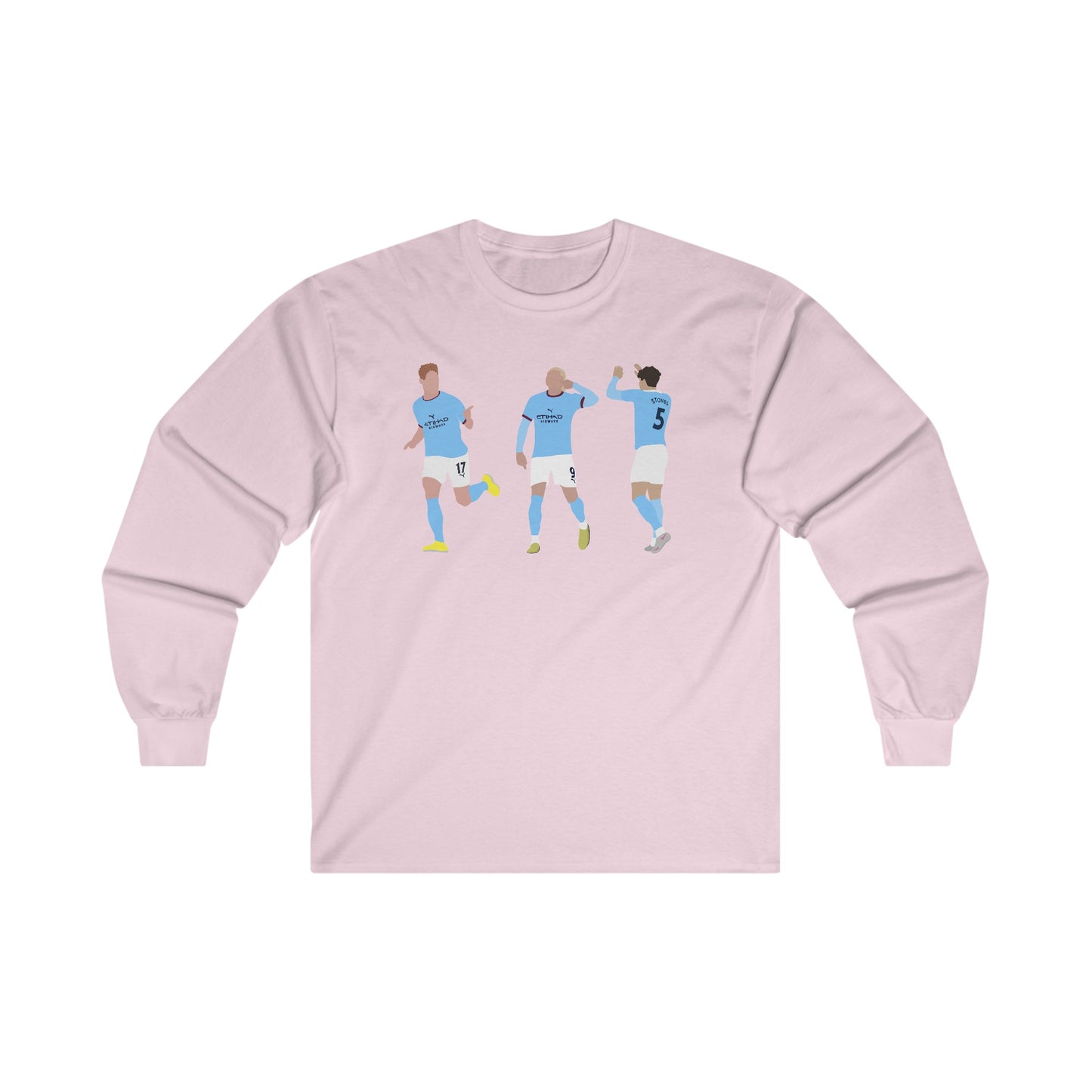 Kevin De Bruyne, Erling Haaland and John Stones - Manchester City - Long Sleeve T-Shirt