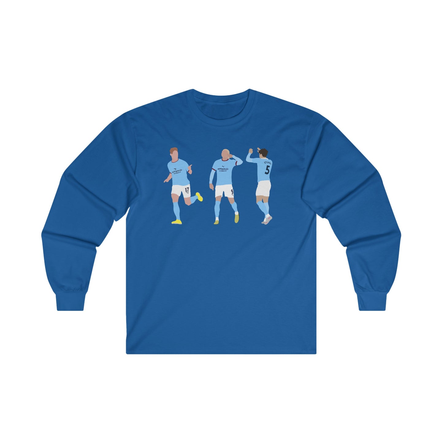 Kevin De Bruyne, Erling Haaland and John Stones - Manchester City - Long Sleeve T-Shirt