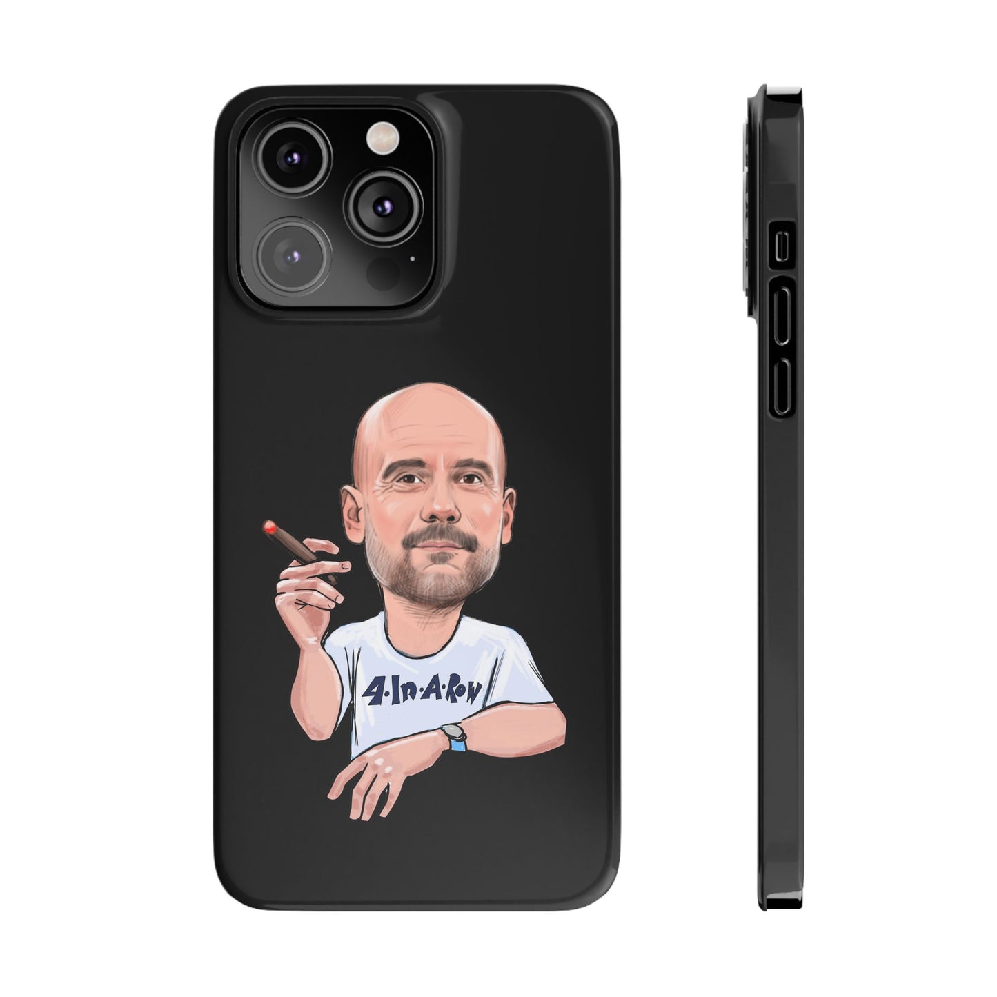 Pep Guardiola - Manchester City - 4 In A Row - Phone Case