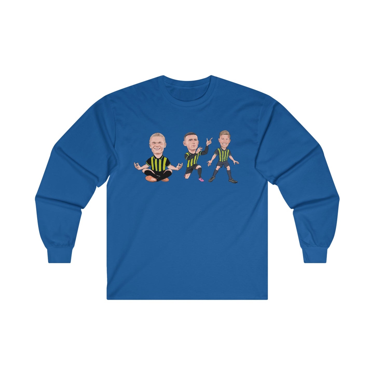 Erling Haaland, Phil Foden & Kevin De Bruyne - Manchester City Away Kit- Long Sleeve T-Shirt