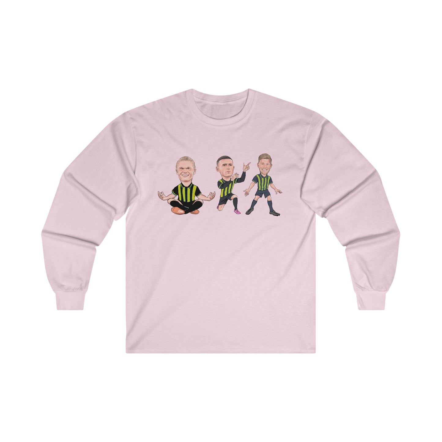 Erling Haaland, Phil Foden & Kevin De Bruyne - Manchester City Away Kit- Long Sleeve T-Shirt