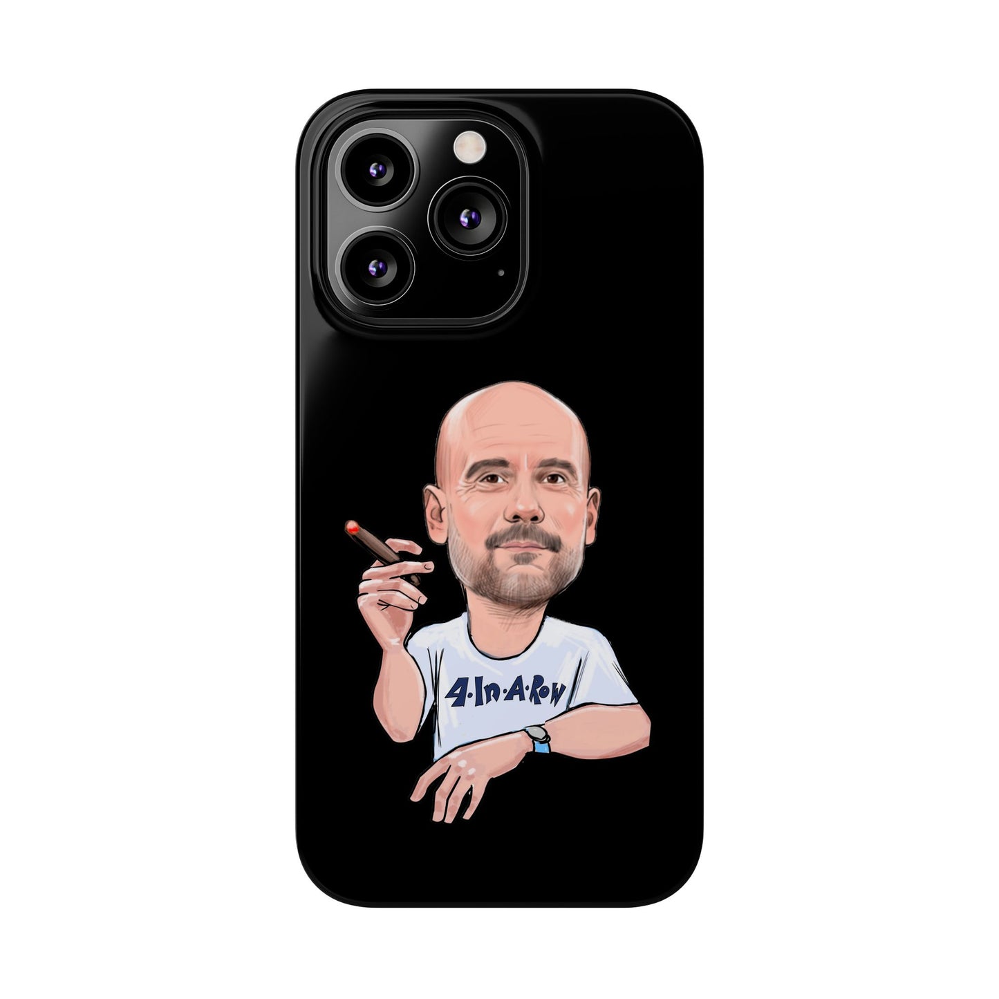 Pep Guardiola - Manchester City - 4 In A Row - Phone Case