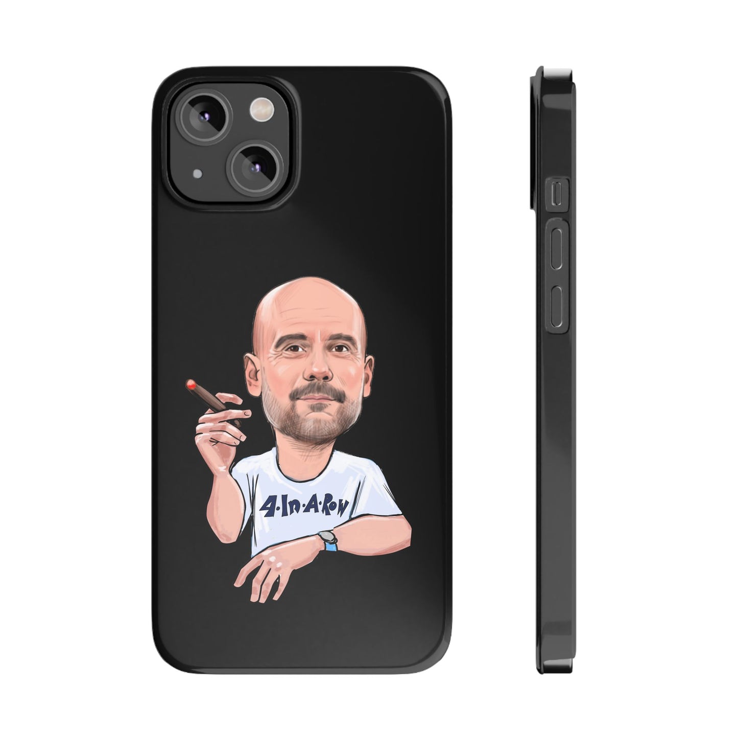 Pep Guardiola - Manchester City - 4 In A Row - Phone Case