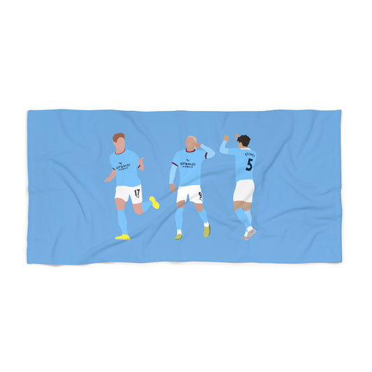 John Stones, Erling Haaland & Kevin De Bruyne - Manchester City - Beach Towel